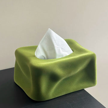 Sculptural Velvet Ceramic Tissue Box | Pop Art Decor