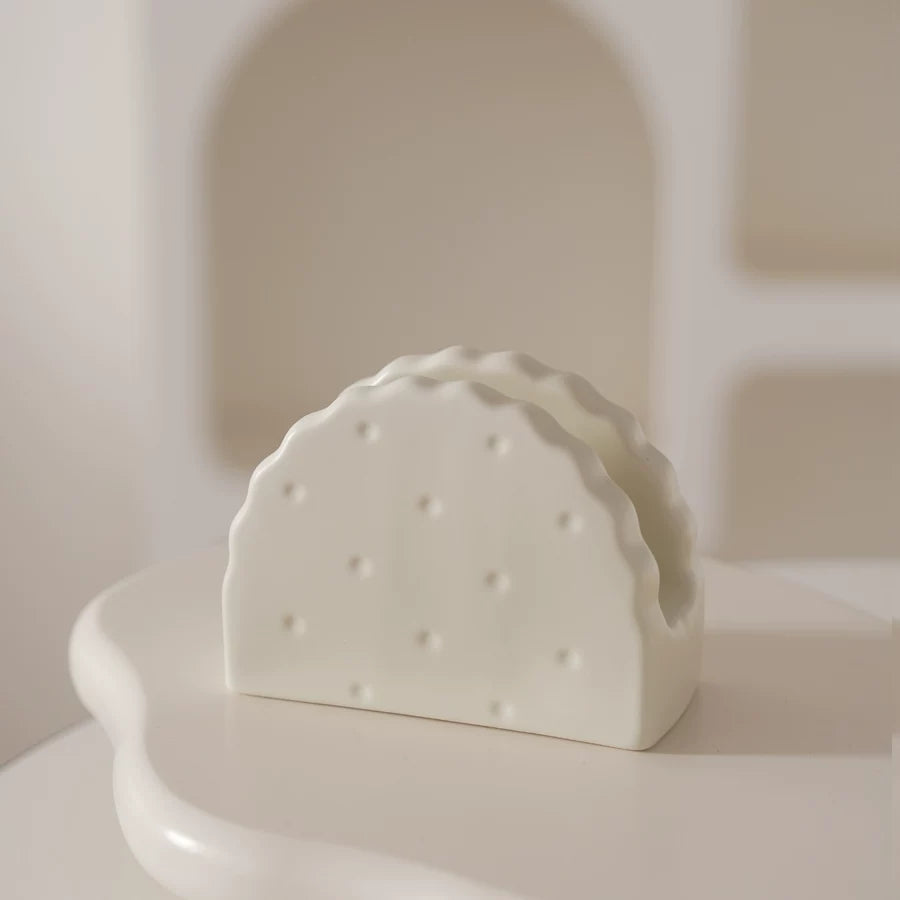 Porte-serviettes en céramique fantaisie inspiré de la nourriture | Art de table fromage & crackers