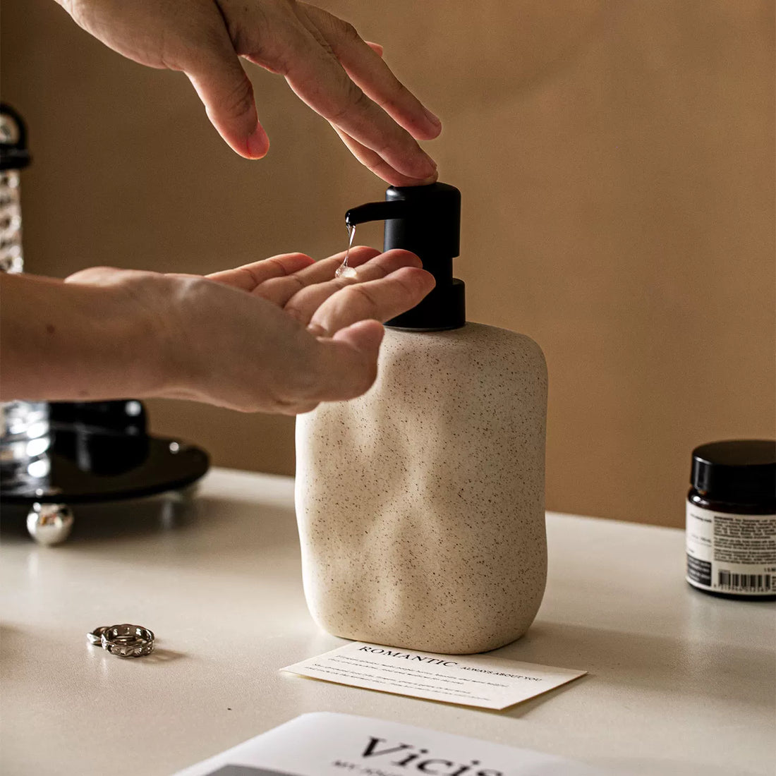 Organic Wabi-Sabi Ceramic Soap Dispenser