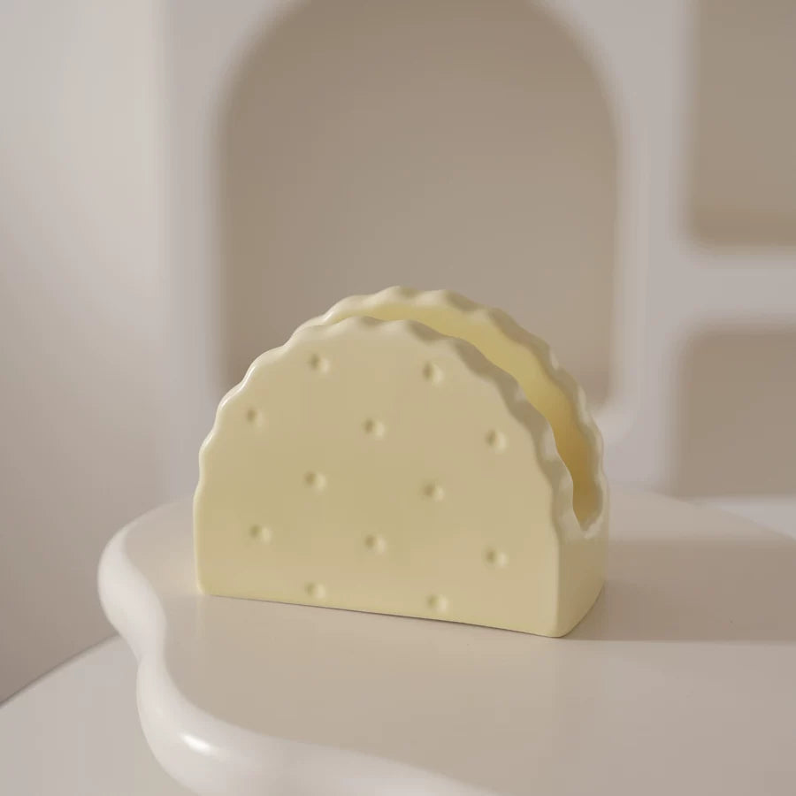 Porte-serviettes en céramique fantaisie inspiré de la nourriture | Art de table fromage & crackers