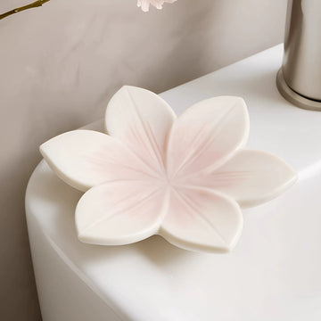 Porte-savon en céramique Sakura rosé | Plateau à bijoux fleur rose