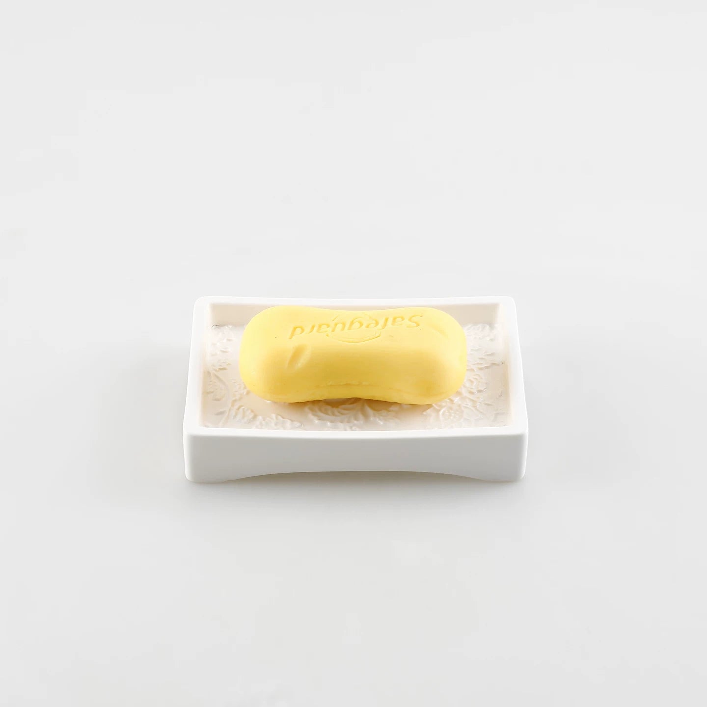 Botanische Relief Keramik Seifenschale | Minimalistische geschwungene Silhouette