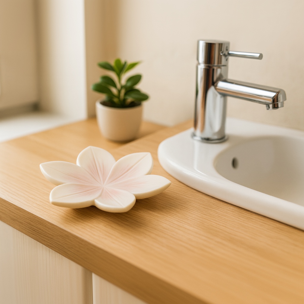 Porte-savon en céramique Sakura rosé | Plateau à bijoux fleur rose