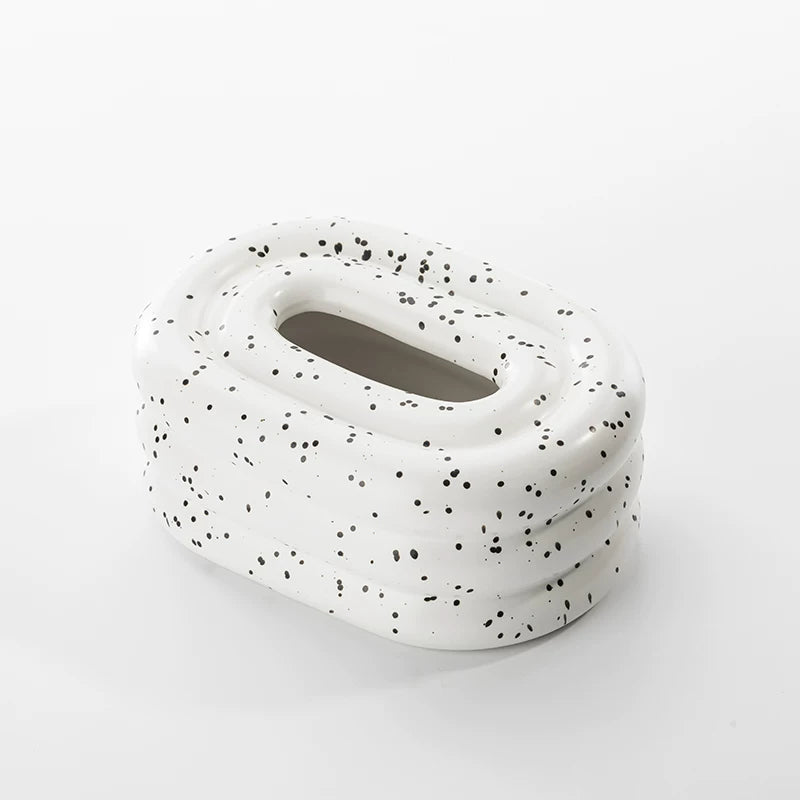 Chubby Tiered Ceramic Tissue Box | Sculptural Marshmallow Decor