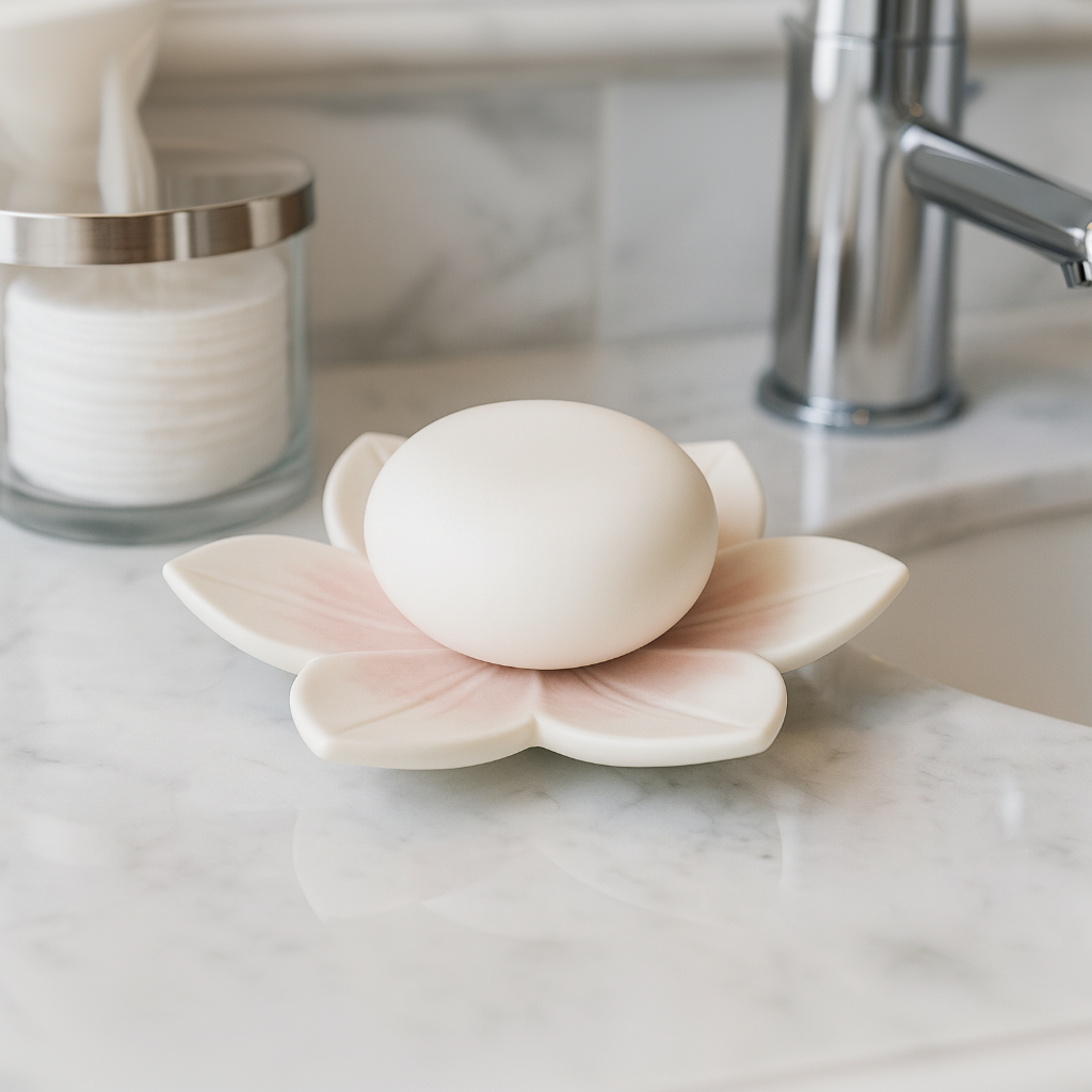 Porte-savon en céramique Sakura rosé | Plateau à bijoux fleur rose