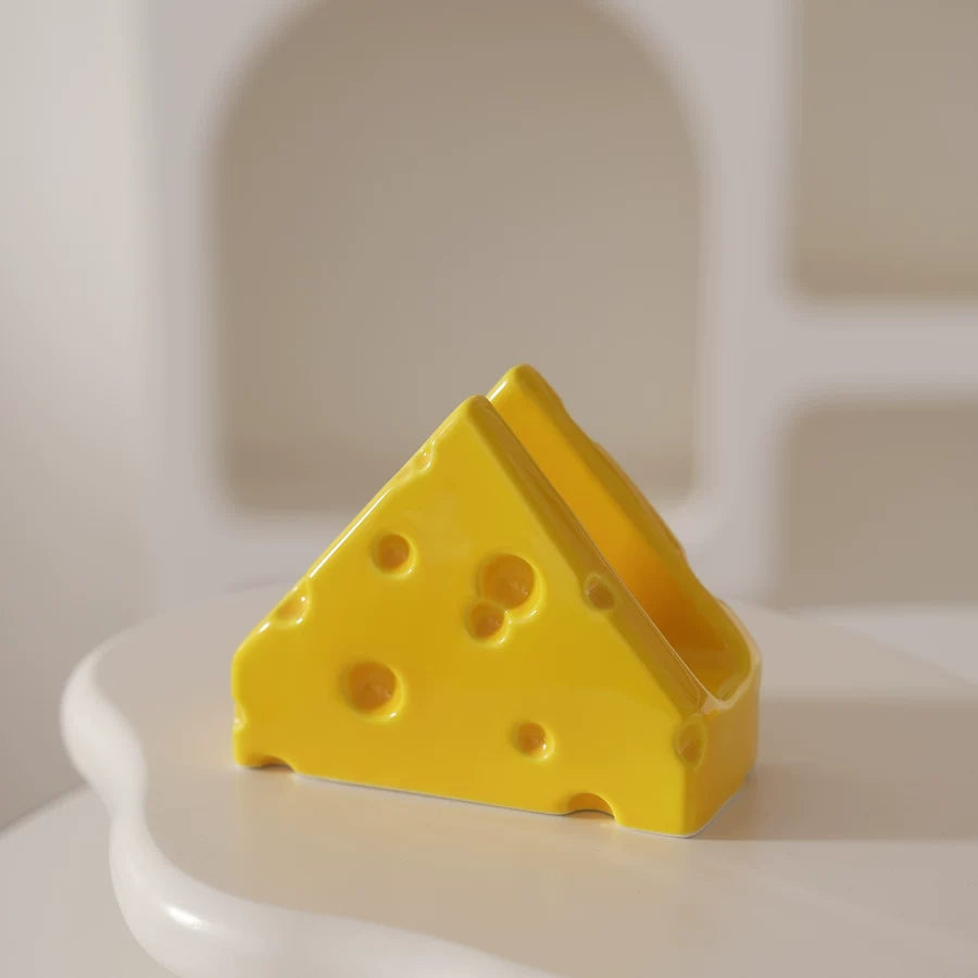 Porte-serviettes en céramique fantaisie inspiré de la nourriture | Art de table fromage & crackers