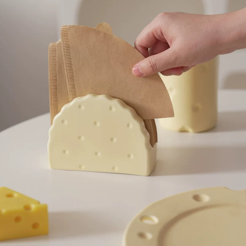 Porte-serviettes en céramique fantaisie inspiré de la nourriture | Art de table fromage & crackers