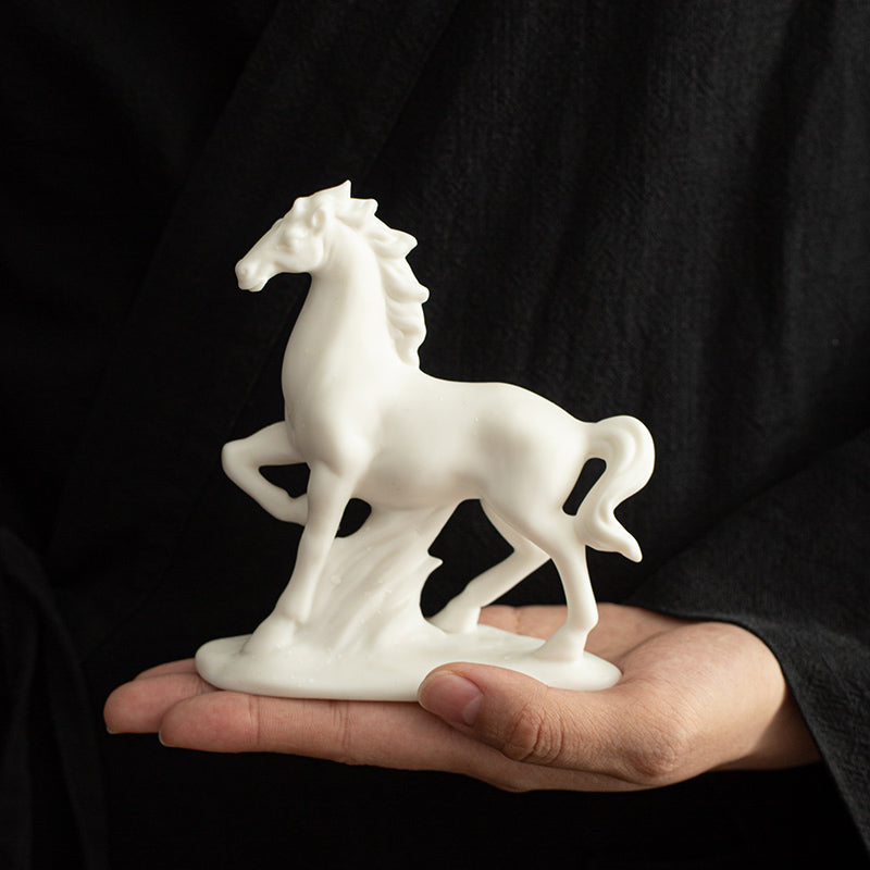 Minimalist White Horse Figurines