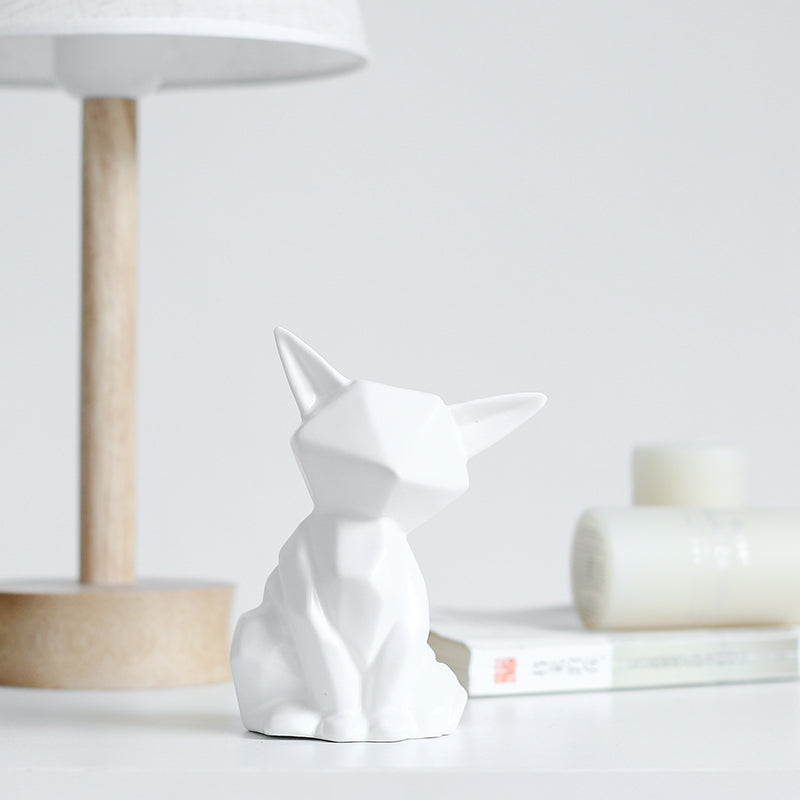Minimalist White Fox Figurines
