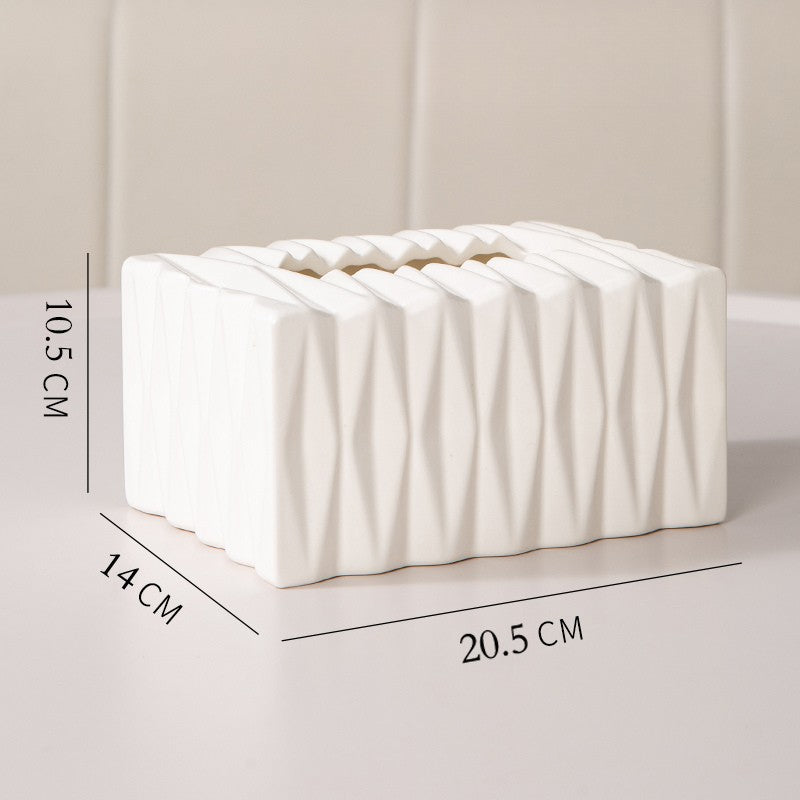 Faceted Geometric Tissue Box | Modern Prism Decor