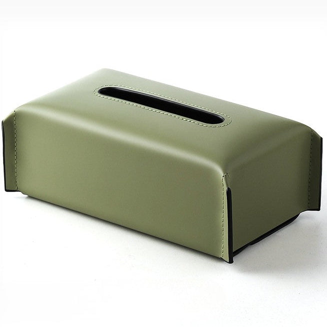 Green tissue box cover on a white background with 'Modern Decoration' branding.