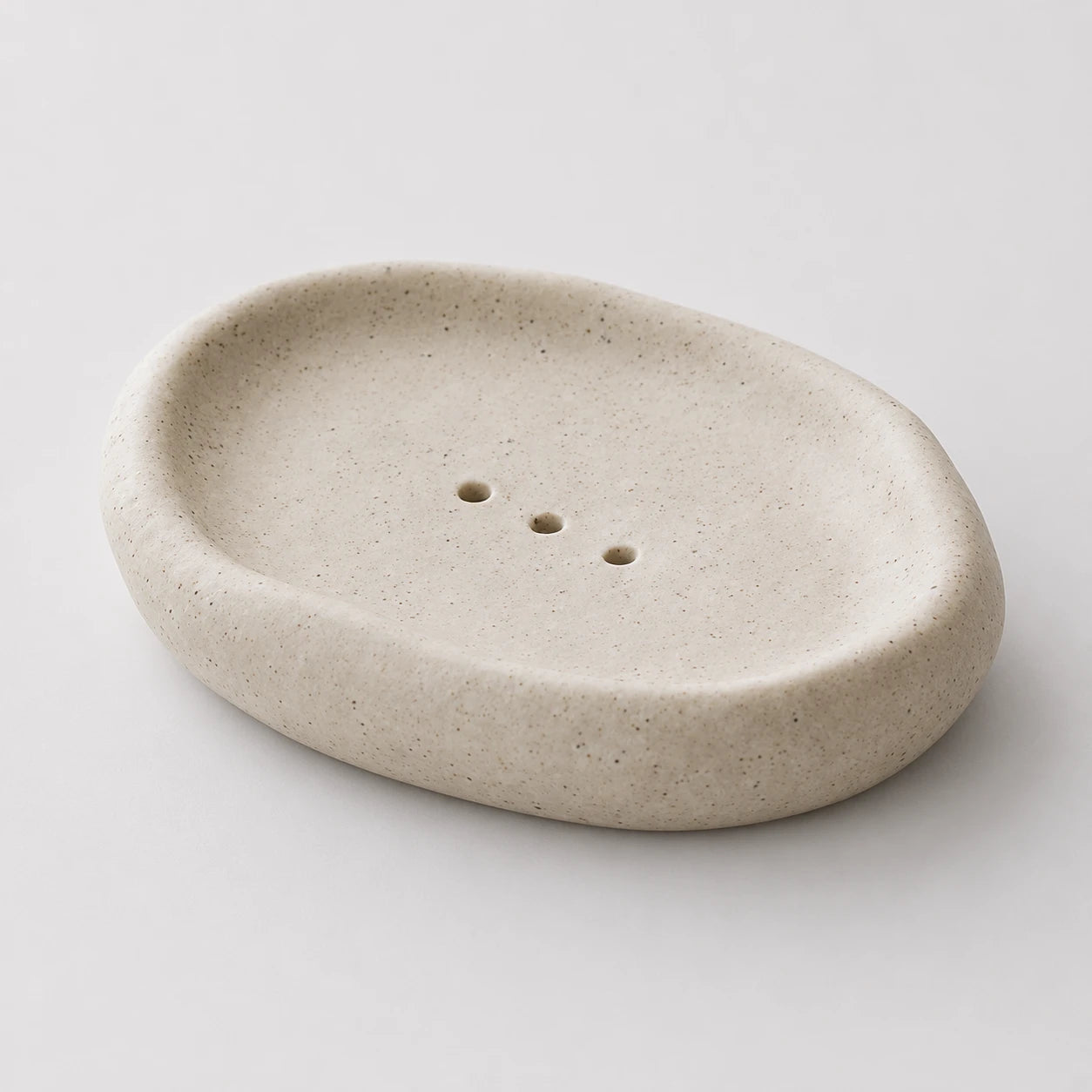 Organic Pebble Ceramic Soap Vessel | Sculptural Minimalist Decor