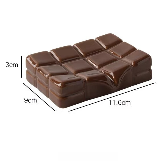 Skulpturale schmelzende Schokoladen-Keramik Seifenschale | Pop-Art Akzent