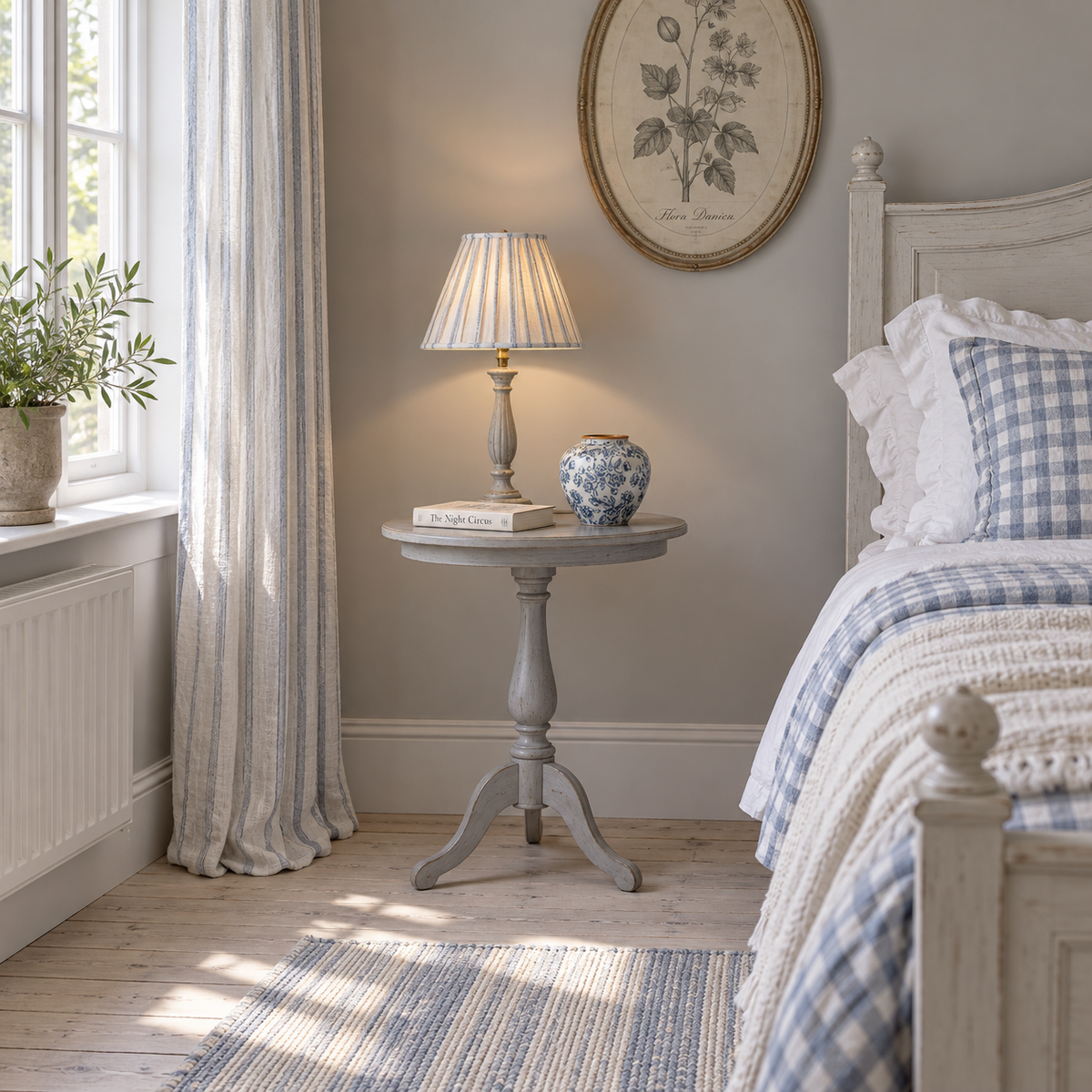 "The Willow Garden" Collection | Blue & White Chinoiserie Vases – Small (Ginger Jar - 7.1") – room setting