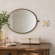 15 cm Extra Large Ruffled Peony ceramic wall flower with golden yellow accent styled in a warm neutral interior.