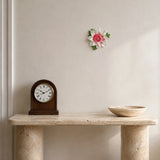 12 cm Large Lotus Bloom ceramic wall flower with rose red accent styled in a warm neutral interior.