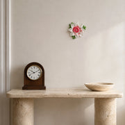12 cm Large Lotus Bloom ceramic wall flower with rose red accent styled in a warm neutral interior.