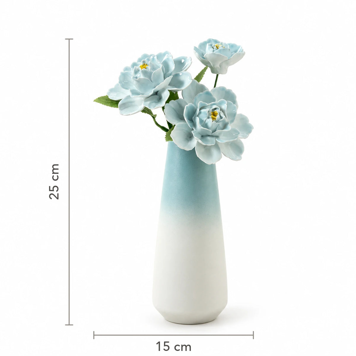 Arrangement size diagram: 15 cm wide and 25 cm high.