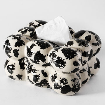Ink Splatter Bubble Ceramic Tissue Box Cover | Modern Art Decor