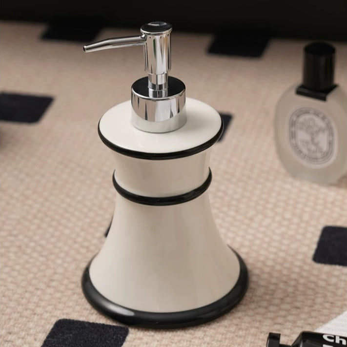 Sculptural Contoured Ceramic Soap Dispenser | French Modernist Decor