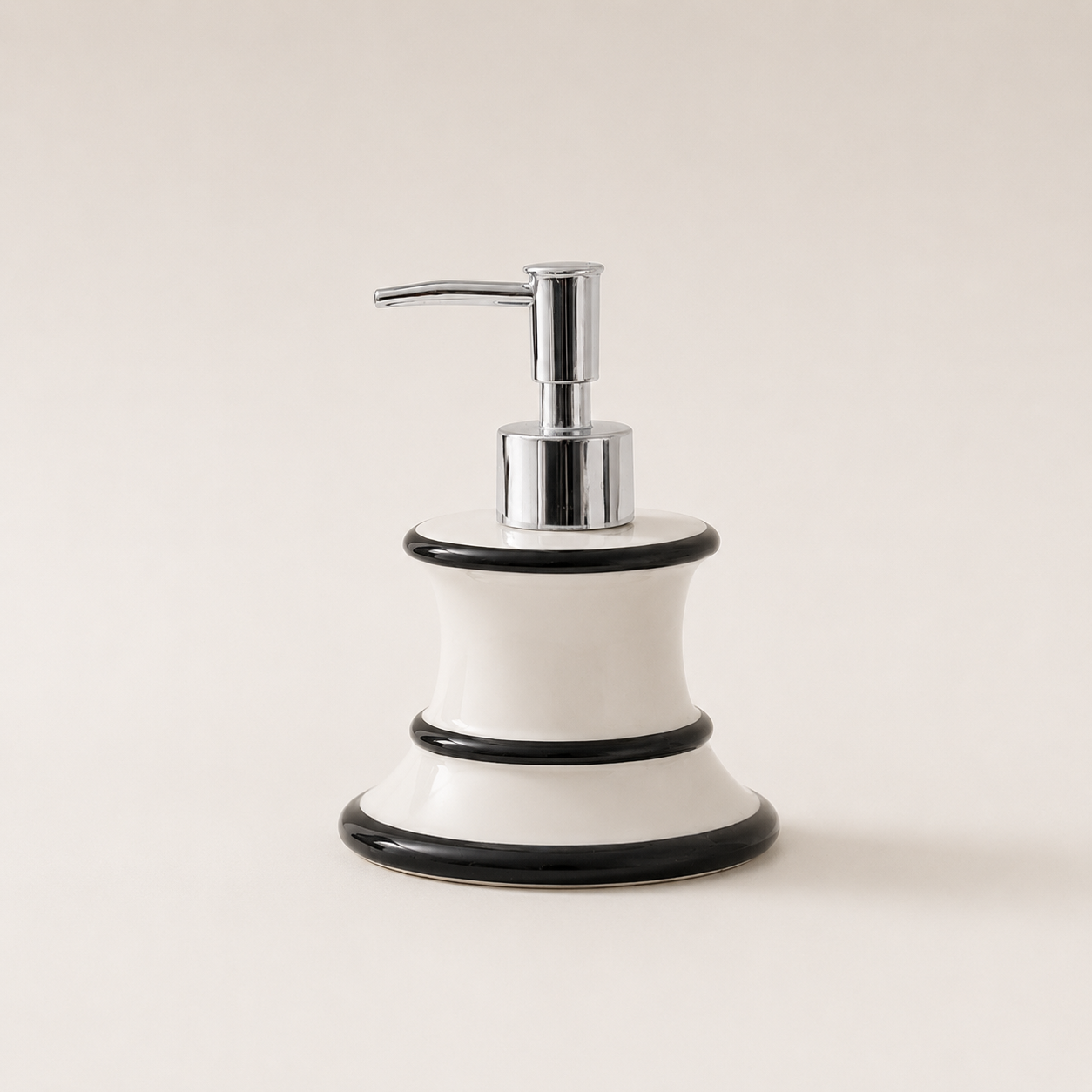 Sculptural Contoured Ceramic Soap Dispenser | French Modernist Decor