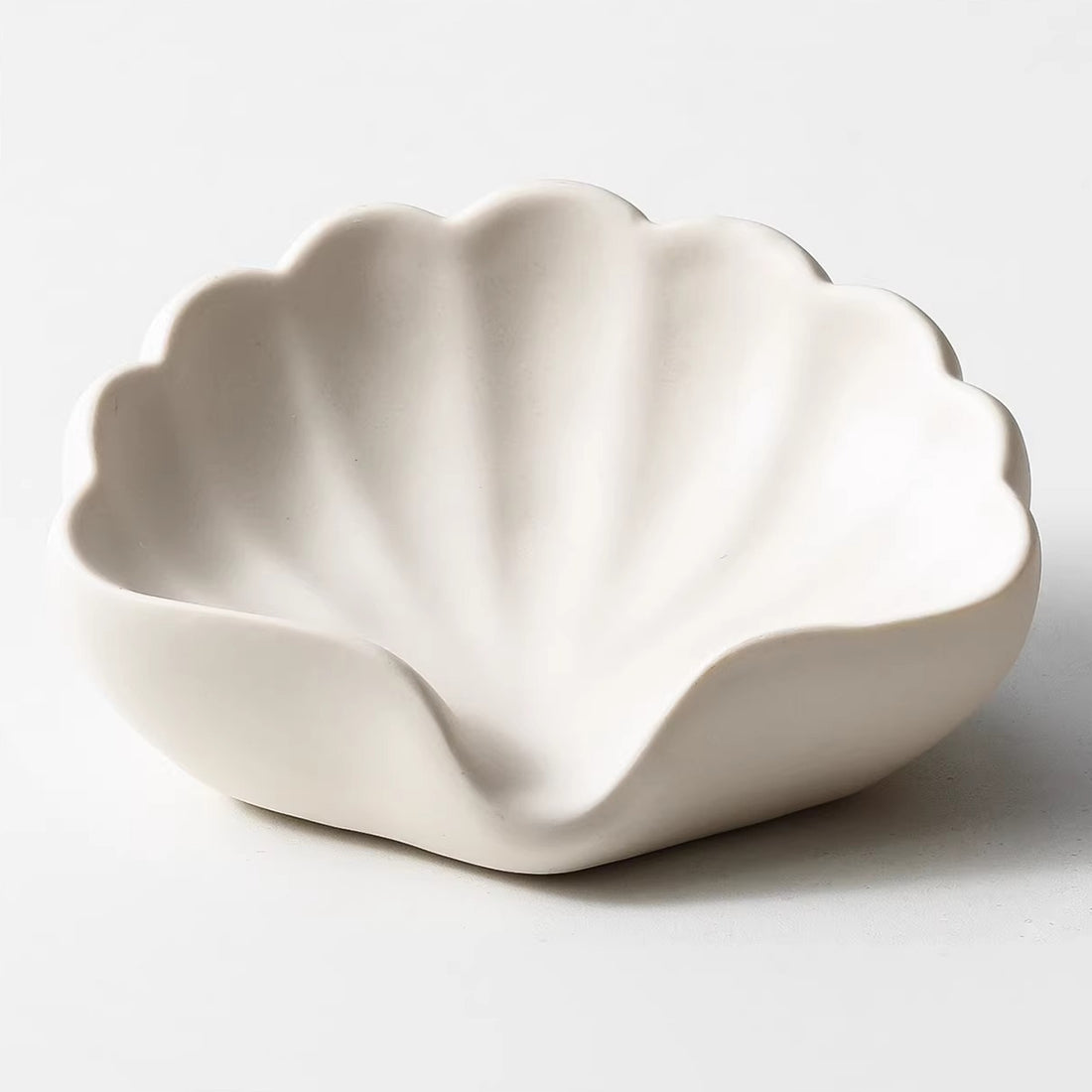 Porte-savon en céramique coquillage nacré | Décor côtier auto-vidant