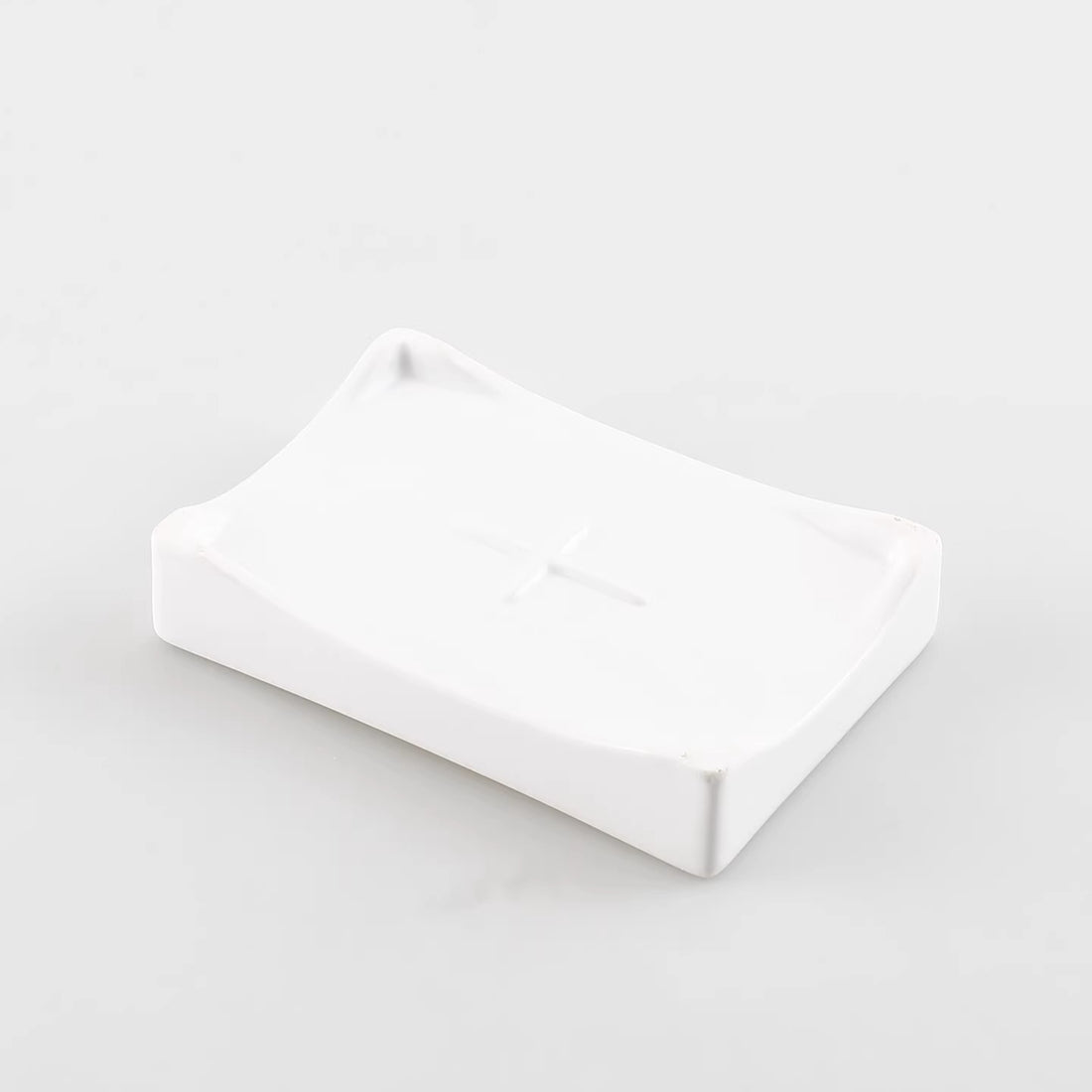 Botanical Relief Ceramic Soap Dish | Minimalist Curved Silhouette