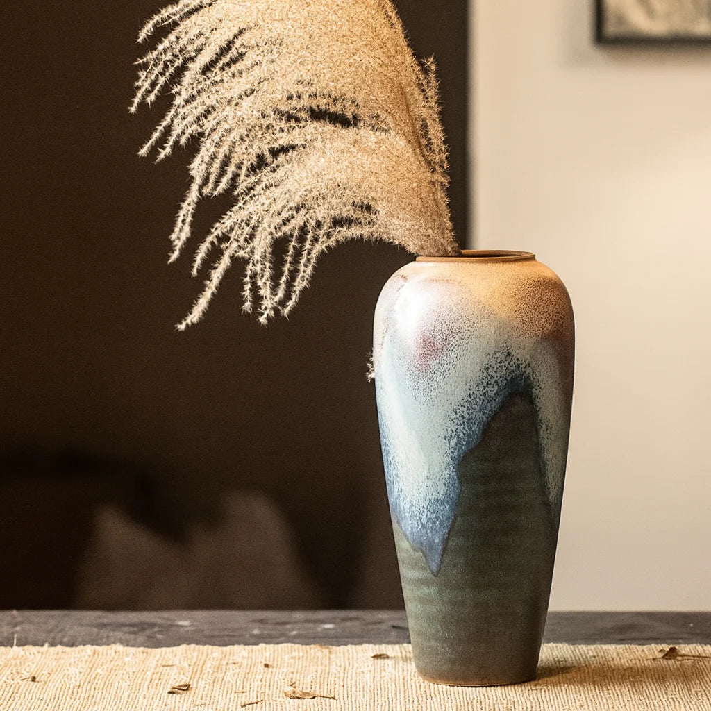 "Misty Landscape" Reactive Glaze Vase | Japandi Studio Pottery