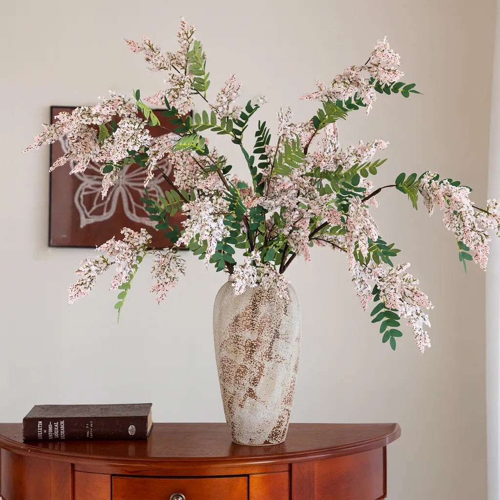 Rustic Wabi-Sabi Ceramic Vase | Distressed Mediterranean Decor